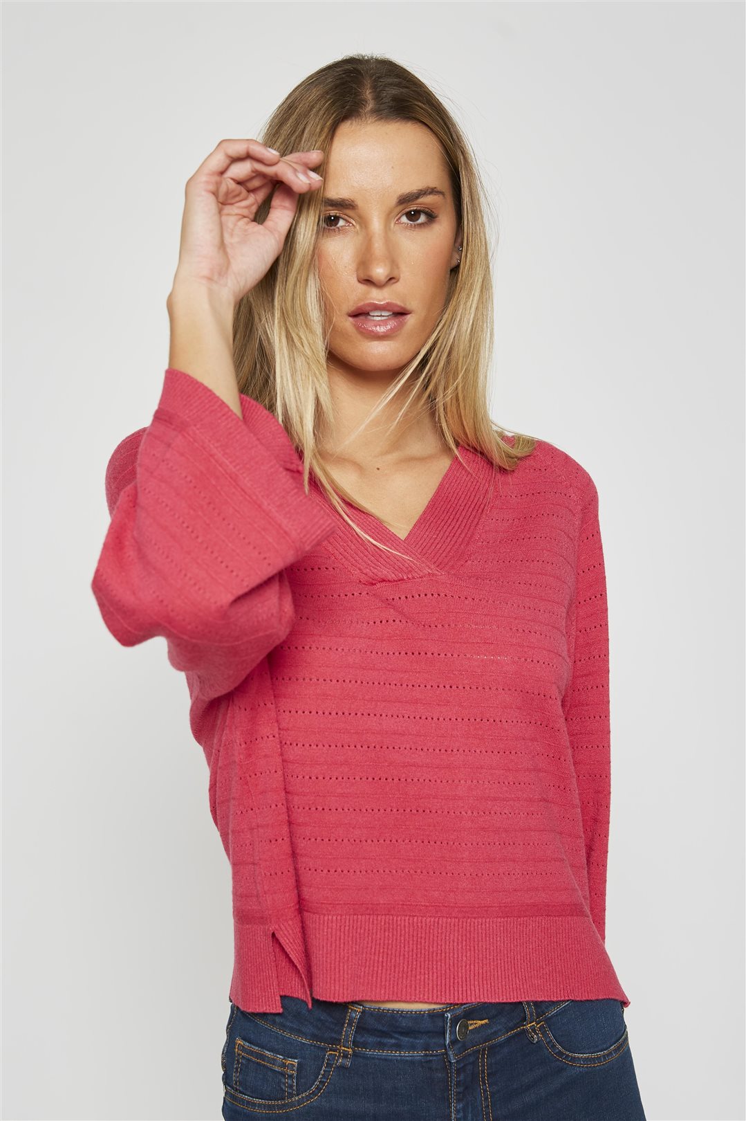 Sweater with flared sleeves
