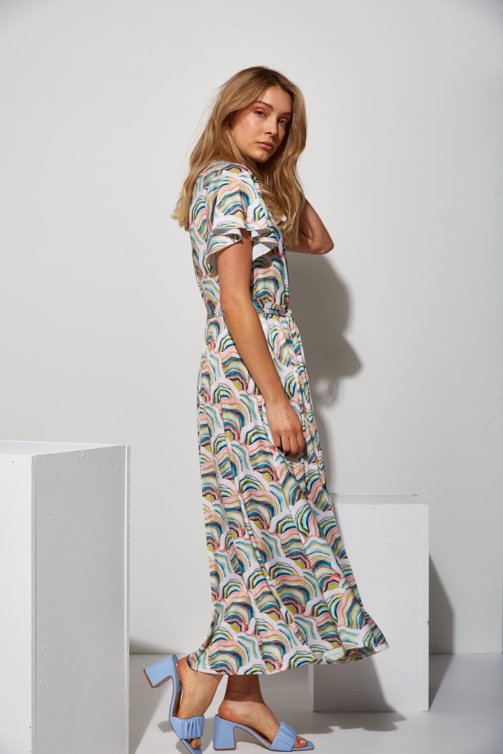 Multicolor printed dress