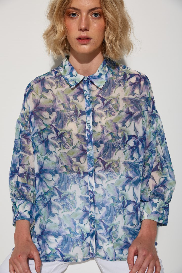 Watercolor flower blouse