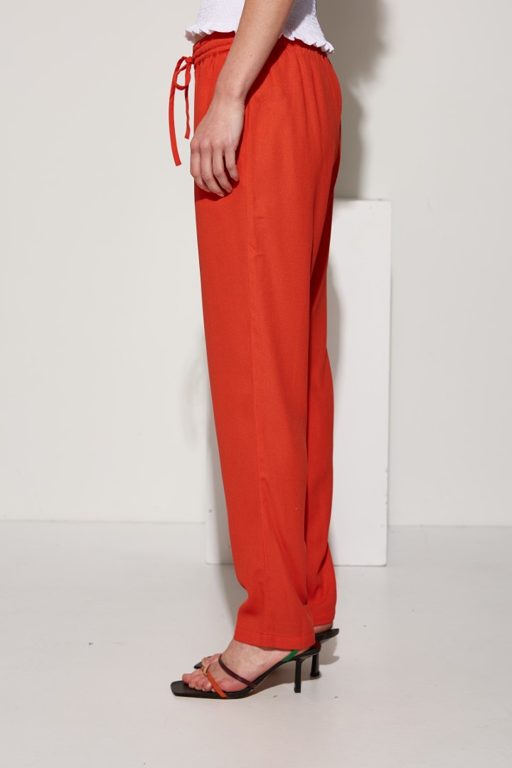 Straight crepe trousers