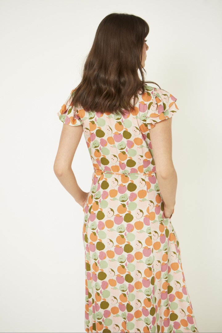 Long apple print dress