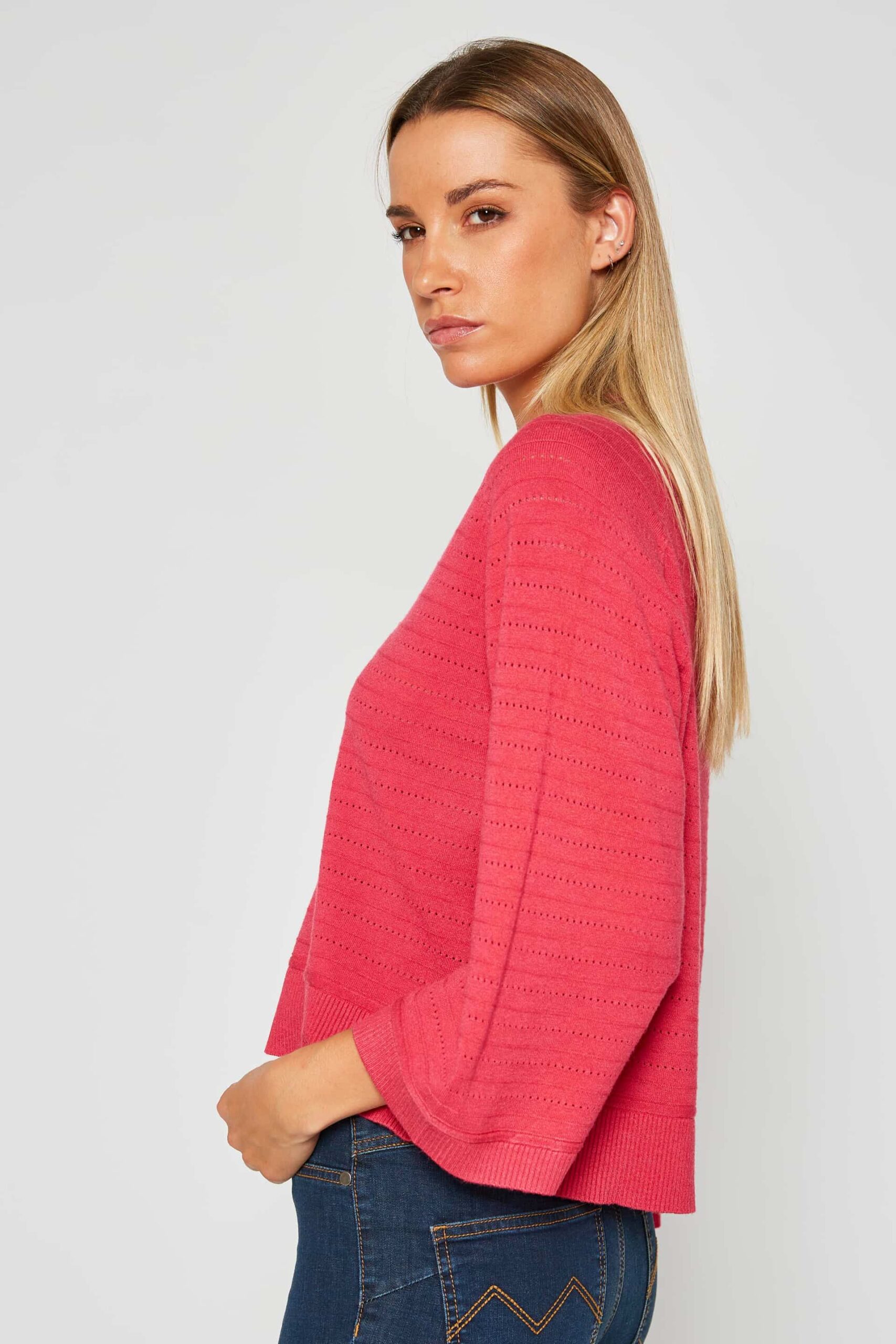 Sweater with flared sleeves