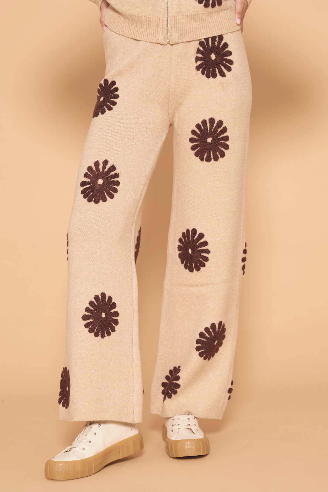 Pantalones de punto con flores